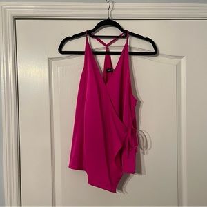 Do+Be hot pink wrap tank. Size Large. NWT